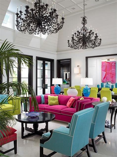 Black and white room with turquoise and pink! | House Beautiful! | Pinterest | Furniture, Black ...