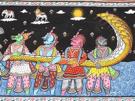 Samudra Manthan | Odisha Painting | Exotic India Art