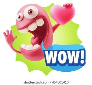 3d Rendering Emoji Saying Wow Colorful Stock Illustration 454301410 ...