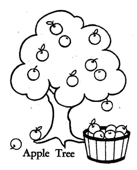 Apple Tree Coloring Pages | Apple coloring pages, Preschool coloring pages, Tree coloring page