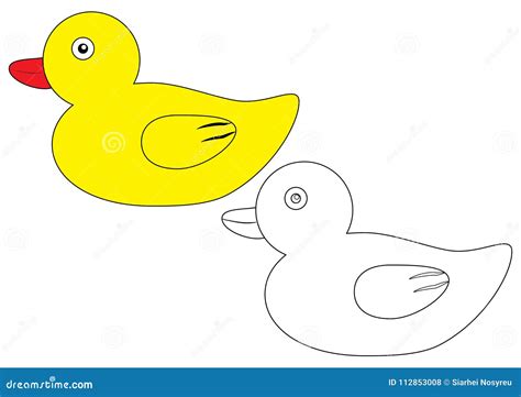 Duck. Coloring Page. Game for Children. Stock Vector - Illustration of ...