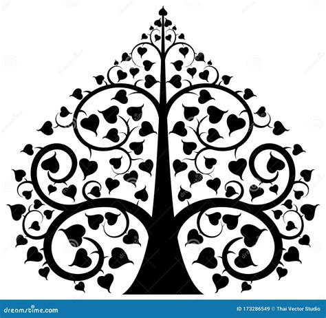 The Bodhi Tree Pattern Style Stock Vector - Illustration of bright ...