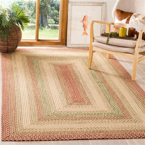 Safavieh Braided Rug Collection Solid Print Geometric Farmhouse Area ...