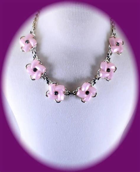 Vintage Statement Necklace Pink Flower Necklace Wedding | Etsy | Pink statement necklace, Flower ...
