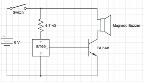 Simple magnetic buzzer circuit with UM66 IC – Circuits DIY