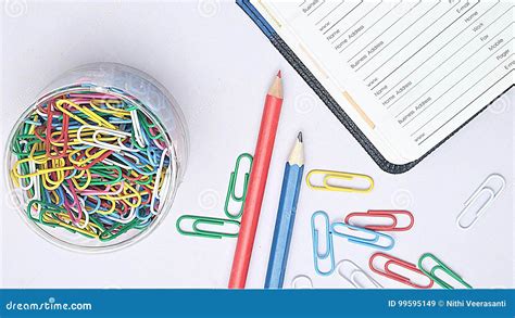 Organizer and Stationery on Working Desk Stock Image - Image of color ...