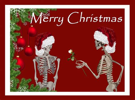 Christmas Skeleton Funny Card Free Stock Photo - Public Domain Pictures