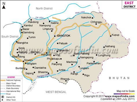 District Map Of Sikkim