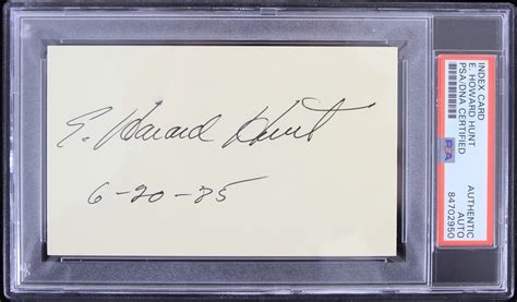 Lot Detail - 1985 E. Howard Hunt Watergate Participant Signed Index Card (PSA Slabbed Authentic)