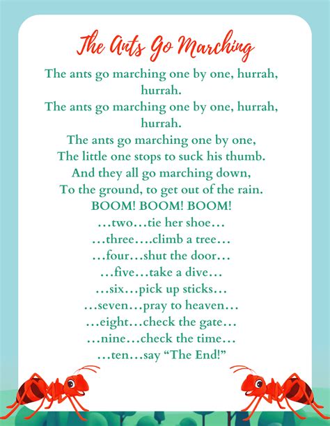 The Ants Go Marching Printable Lyrics, Origins, and Video