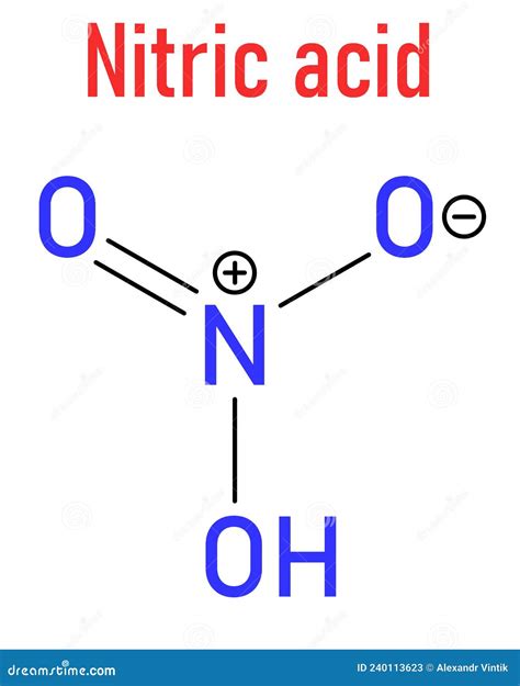 Nitric Acid or HNO3 Strong Mineral Acid Molecule. Used in Production of ...