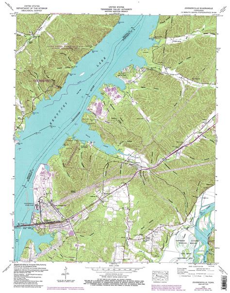 Johnsonville topographic map, TN - USGS Topo Quad 36087a8