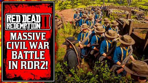 MASSIVE Civil War BATTLE in Red Dead... (RDR2) - YouTube