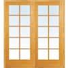 MMI Door 48 in. x 80 in. Left Hand Active Unfinished Pine Glass 10-Lite Clear True Divided ...