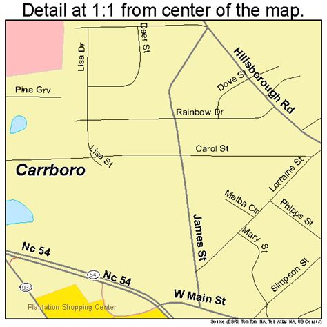 Carrboro North Carolina Street Map 3710620