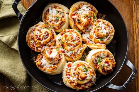 Cheesy BBQ Chicken Pizza Rolls Recipe - Saving Room for Dessert