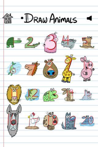 Drawing animals with numbers education animals with – Artofit