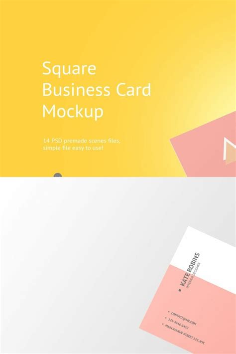 Square Business Card Mockup – MasterBundles