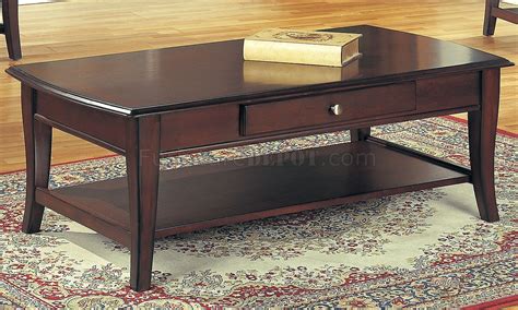 Classic Dark Brown Coffee Table & End Tables 3PC Set w/Drawer