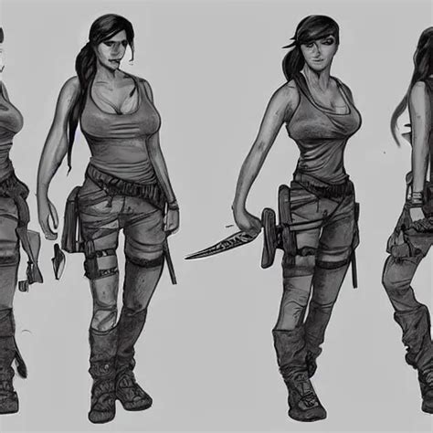 lara croft, concept art, sketch, multiple angles, | Stable Diffusion | OpenArt