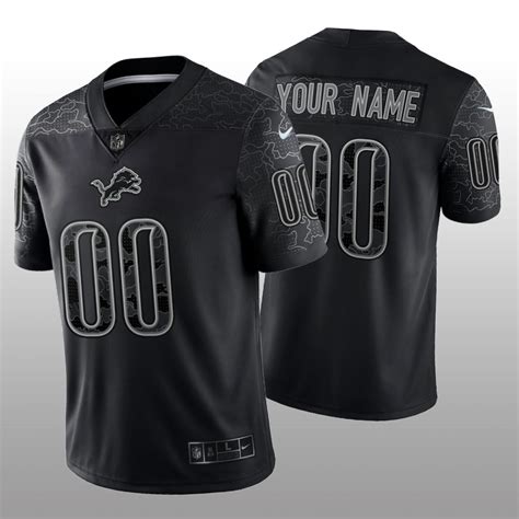 Detroit Lions Custom Black Jersey Reflective Limited – Men’s ...