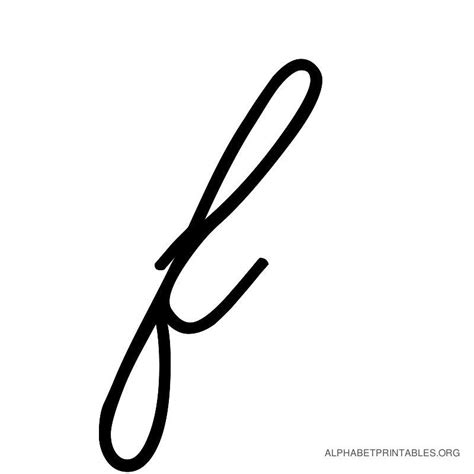 Small Letter F In Cursive – Download Printable Cursive Alphabet Free!