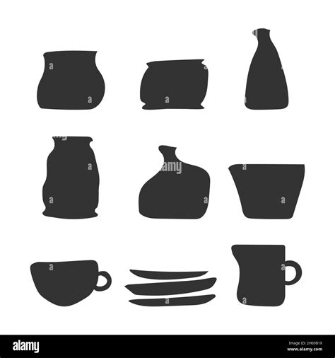 Grey earthenware pottery Stock Vector Images - Alamy