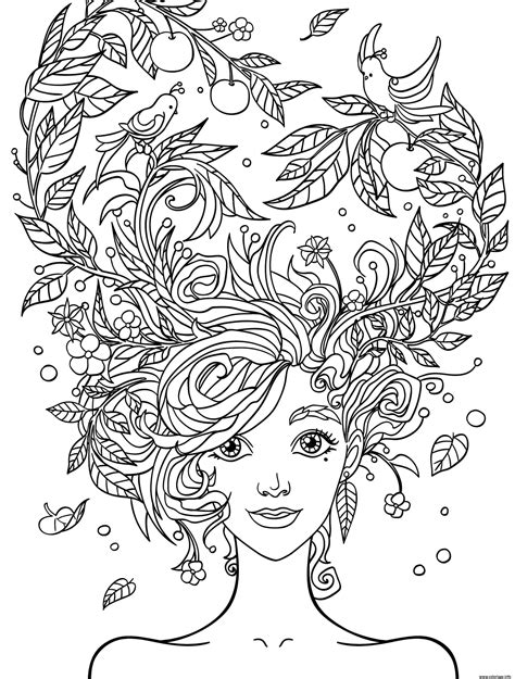 Coloriage Ado Fille 14 Ans Cheveux En Fleurs Dessin Fille Ado à imprimer