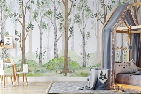 WALLNUTZ modern non-woven wallpapers for your home - Nursery woodland forest With the WALLNUTZ ...