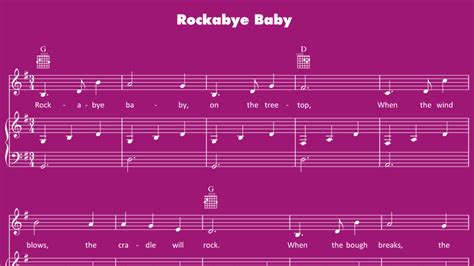 Rockabye Baby - Sheet Music - Mother Goose Club