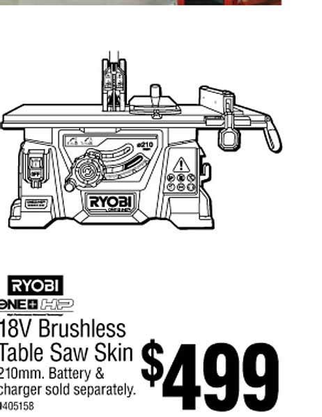 Ryobi One+ Hp 18v Brushless Table Saw Skin Offer at Bunnings Warehouse - 1Catalogue.com.au