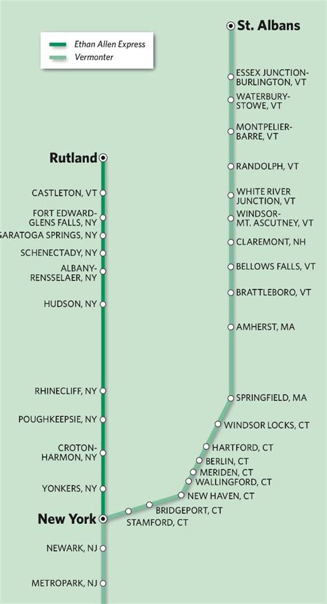 Ethan Allen Express and Vermonter Amtrak train routes | Amtrak train, Train route, Montpelier