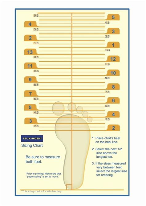 Printable Foot Measuring Chart