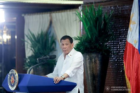 President Rodrigo Roa Duterte delivers his speech during the oath ...