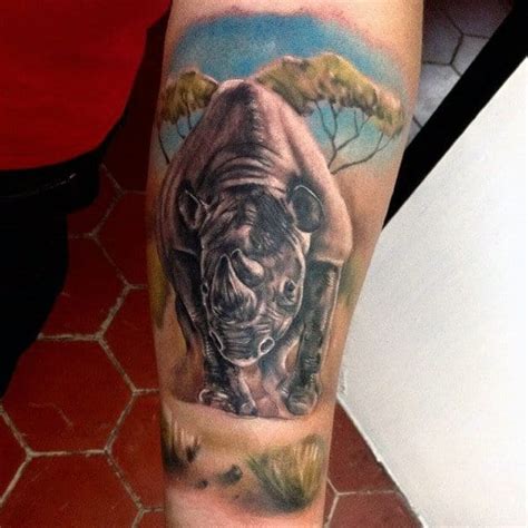 90 Rhino Tattoo Designs For Men - Cool Rhinoceros Ink Ideas