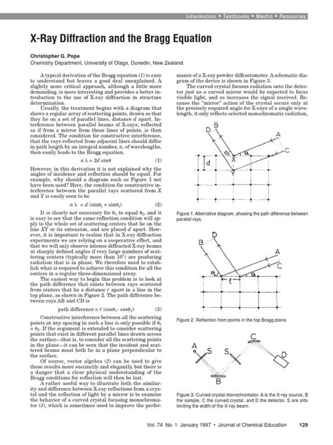 X-Ray Diffraction and The Bragg Equation | PDF | X Ray Crystallography ...