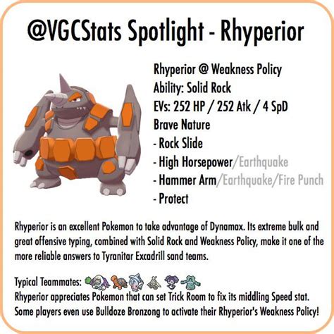 VGCStats Spotlight on Rhyperior! : r/VGC