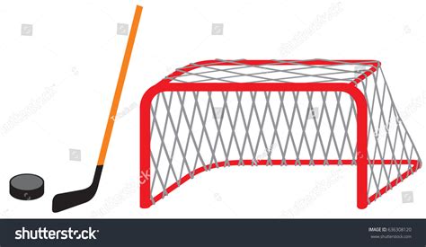 Hockey Stick Puck Goal Net Vector Stock Vector (Royalty Free) 636308120 | Shutterstock