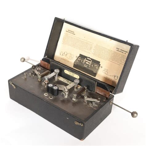 1922 Marconi "Crystal A" Dual Detector Radio With Marconi Headphones * 1st Marconiphone ...