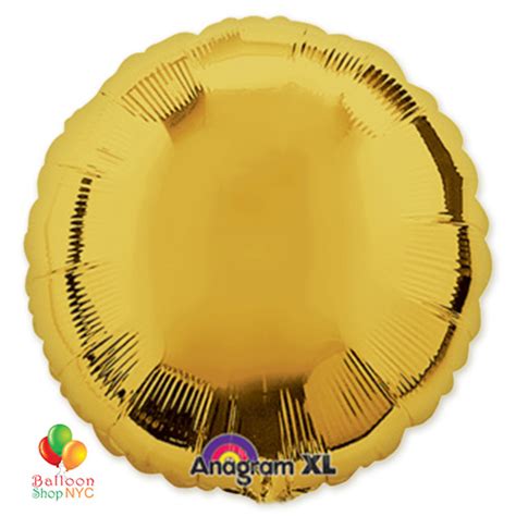 Metallic Gold Circle Foil Party Balloon 18 Inch Inflated - Balloon Shop NYC