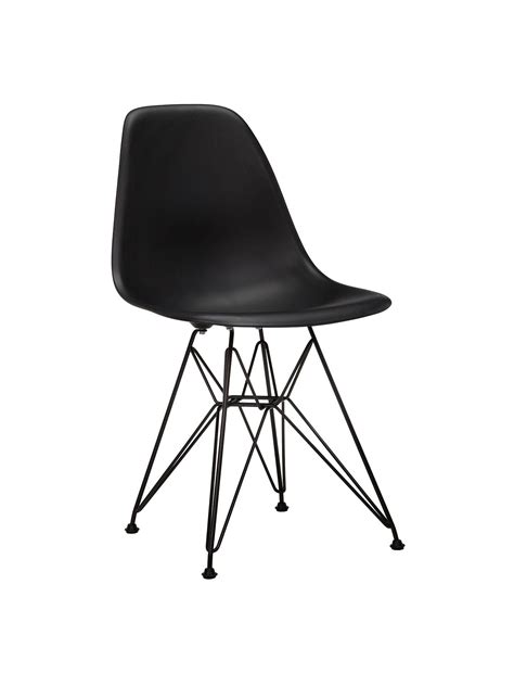 BuyVitra Eames DSR Side Chair, Black Metal Leg, Black Online at johnlewis.com Cool Desk Chairs ...