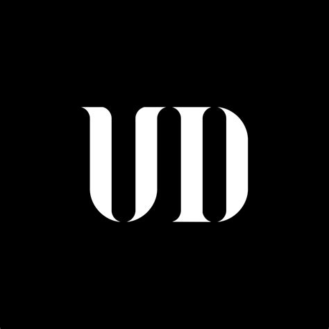 UD U D letter logo design. Initial letter UD linked circle uppercase monogram logo white color ...