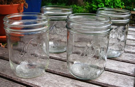 Lot of 4 Vintage KERR Mason Jars Wide Mouth Pint by BergsWarehouse