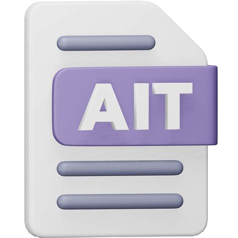 Ait file format 3d rendering isometric icon. 15081231 PNG