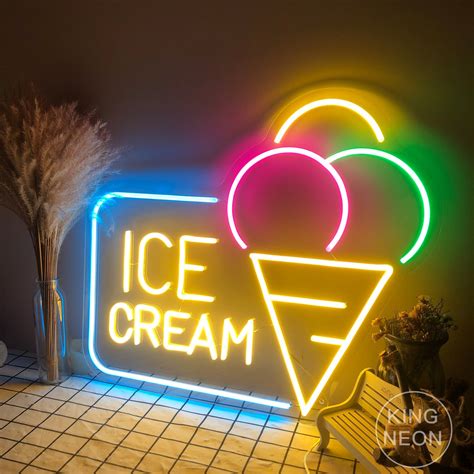 Ice Cream Neon Signsled Sign for Shop Wall Decorcustom - Etsy