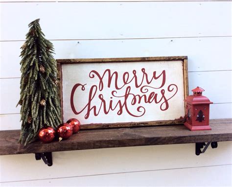 Merry Christmas Sign Rustic Christmas Sign Merry Christmas - Etsy