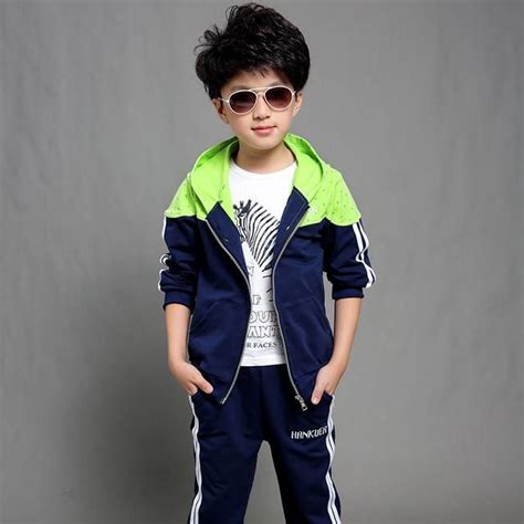 Boys Hooded Sports Tracksuit clothes+pant | Kids sportswear, Kids outfits, Kids clothes boys