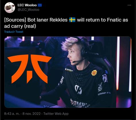 OFICIAL: REKKLES VUELVE A FNATIC - Noticias/Análisis/Opinión