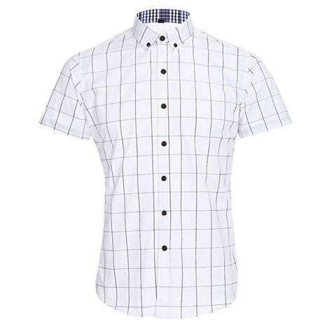 Plus Size Lapel Collar Short Sleeve Plaid Man Shirt 7031 | Mens shirts ...