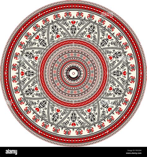 Traditional Romanian round decorative element, folk art Stock Vector ...